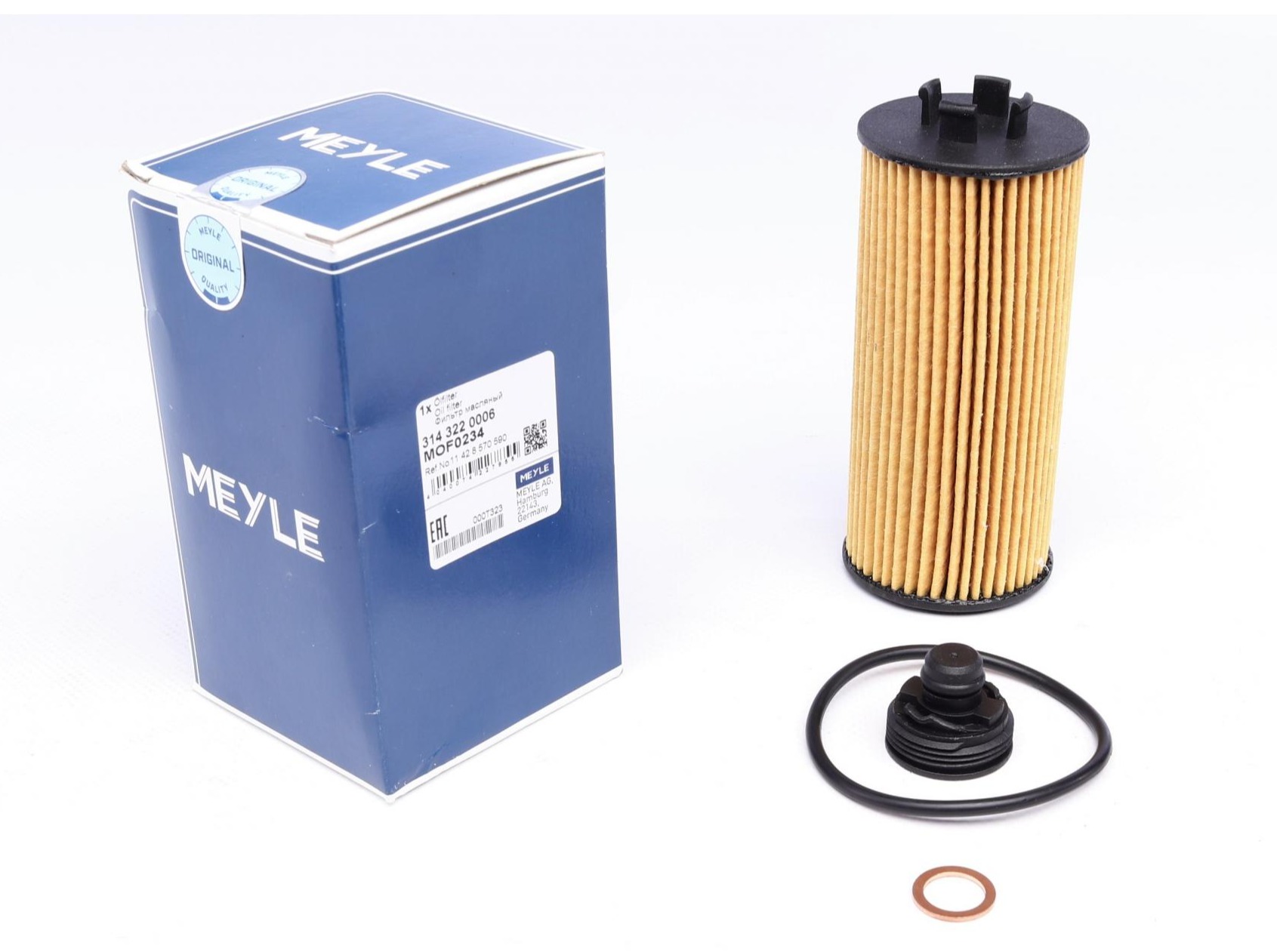 Фільтр масляний bmw 2 (f45/f46)/i8 (i12)/x1 (f48)/mini (f55/f56/f57)/clubman(f54) 1.2-2.0d 13- 3143220006 MEYLE