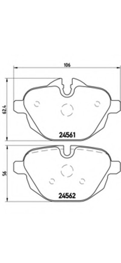 Колодки гальмівні дискові BMW 5 F10-18 10-17, 5 G30-38 16-, X3 F25 10-17, X3 G01 17-, X4 F26 14-17, X4 G02 18-, 7 G11-12