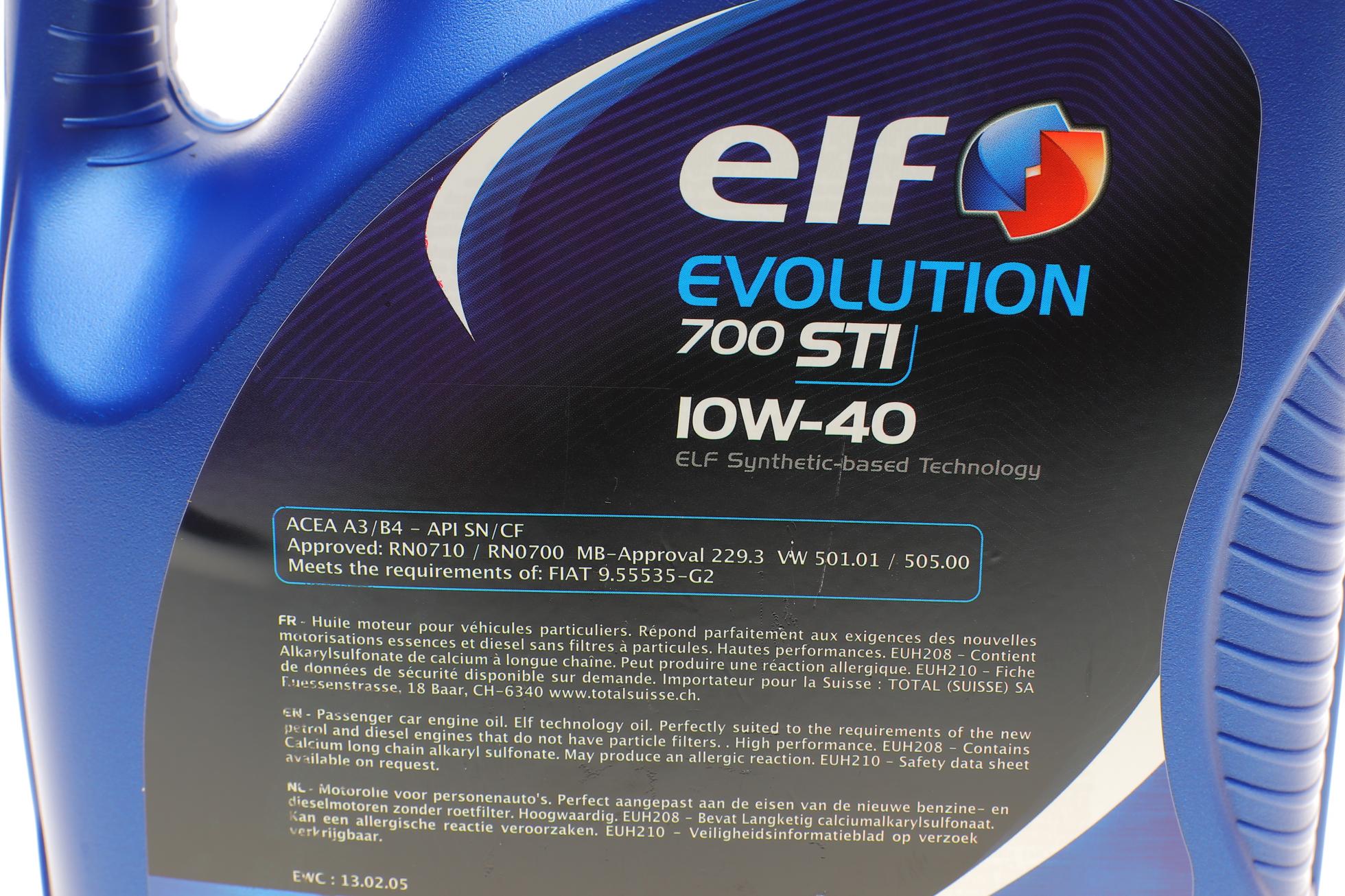Олива моторна 10W40 Evolution 700 STI 5л 216667 ELF для BMW 7 Series 2015–2020
