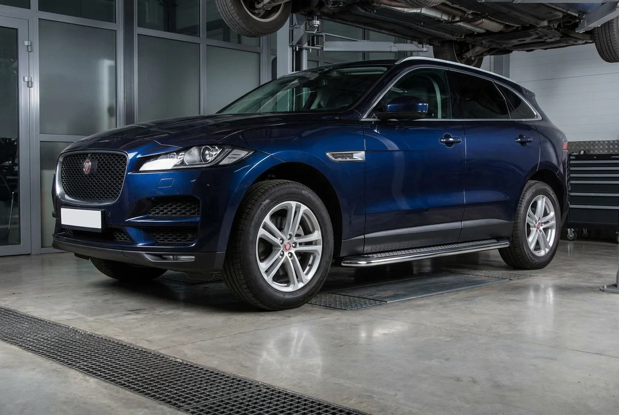 Erkul Jaguar F-PACE 2016- рр. Бокові пороги Maydos V2 (2 шт., Алюміній) для Jaguar F-Pace 2016–2026 Кузов та оптика
