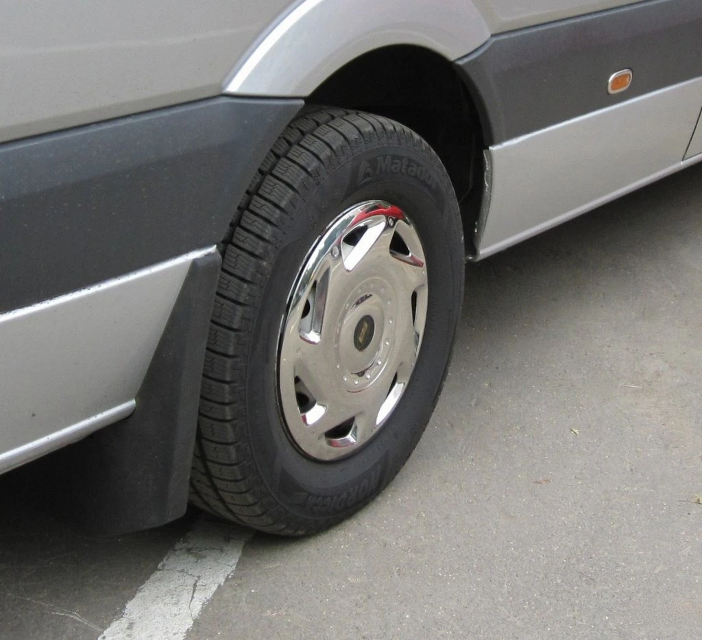 Volkswagen Crafter 2006-2016 рр. Ковпаки з нержавійки ОЕМ (1-катковий, 4 шт)
