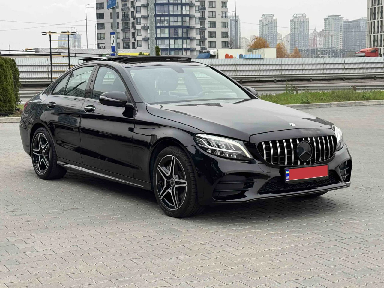 GBT Mercedes C-сlass W205 2014-2021 рр. Передня оптика (2 шт, без блоків, рестайлінг) для Mercedes-Benz C-class 2014–2021
