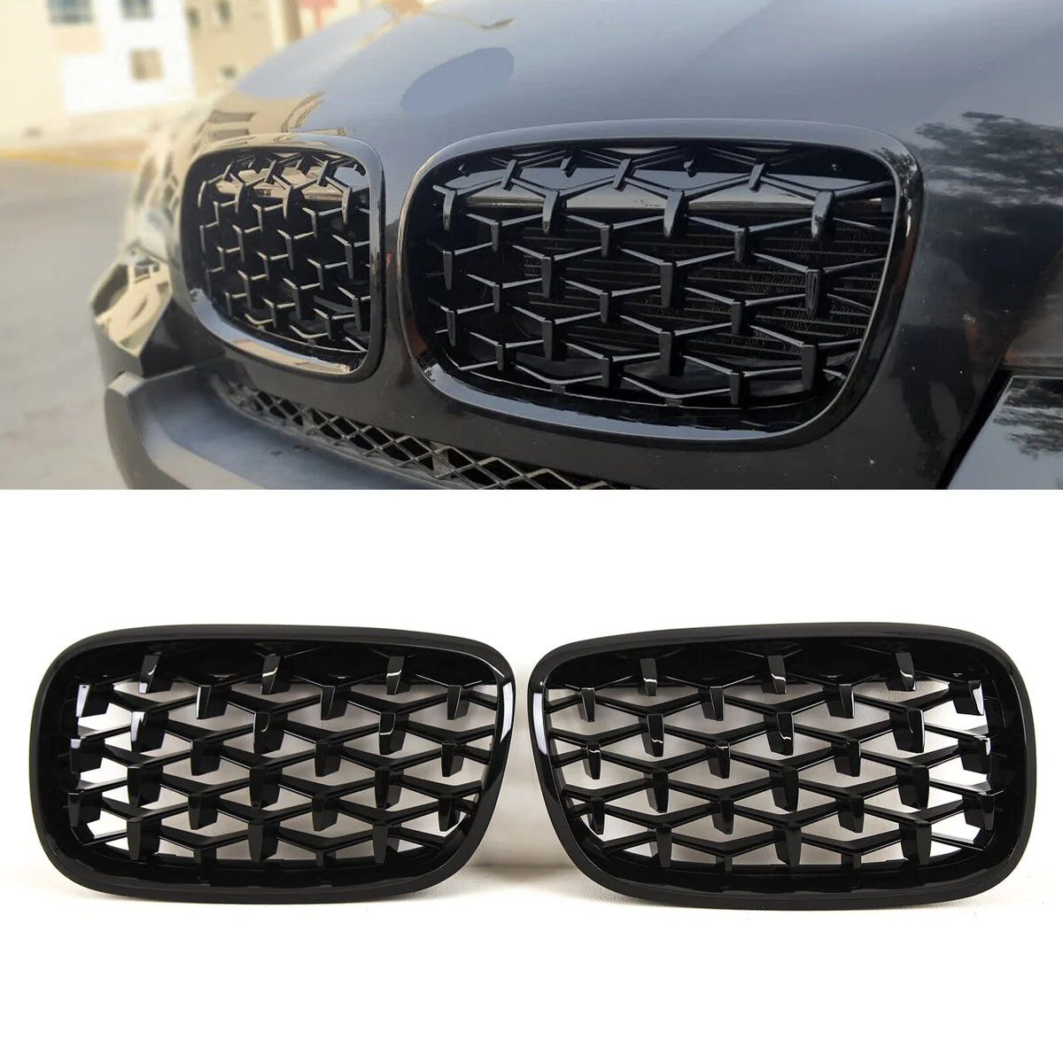 GBT BMW X5 E70 2007-2013 рр. Ніздрі Diamond Black (чорний глянець) для BMW X5 2007–2013 Кузов та оптика
