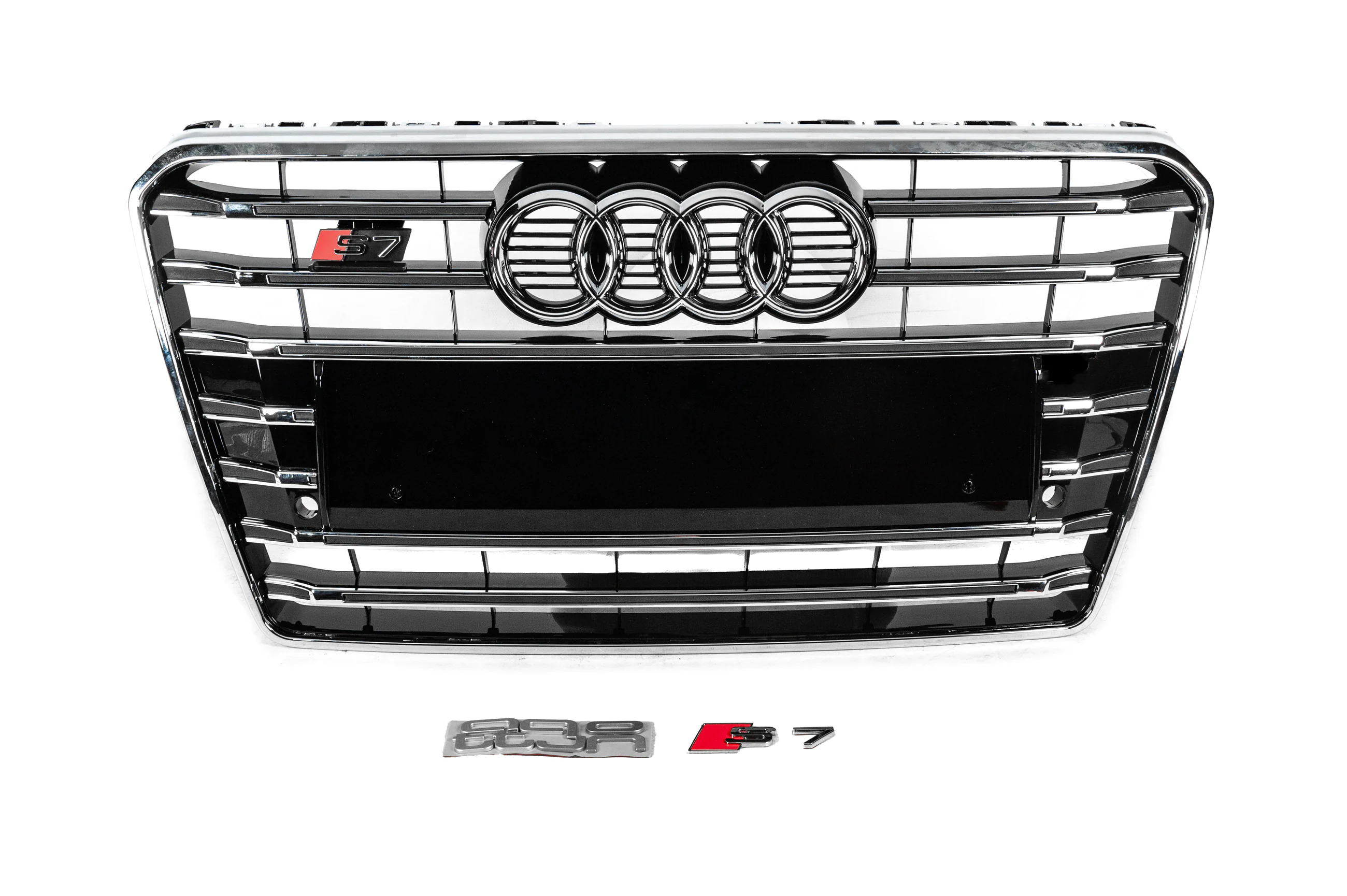 GT Tuning Audi A7 2010-2018 рр. Передня решітка S-Style (2010-2014, чорна з хромом) для Audi A7 2014–2018 Кузов та оптика