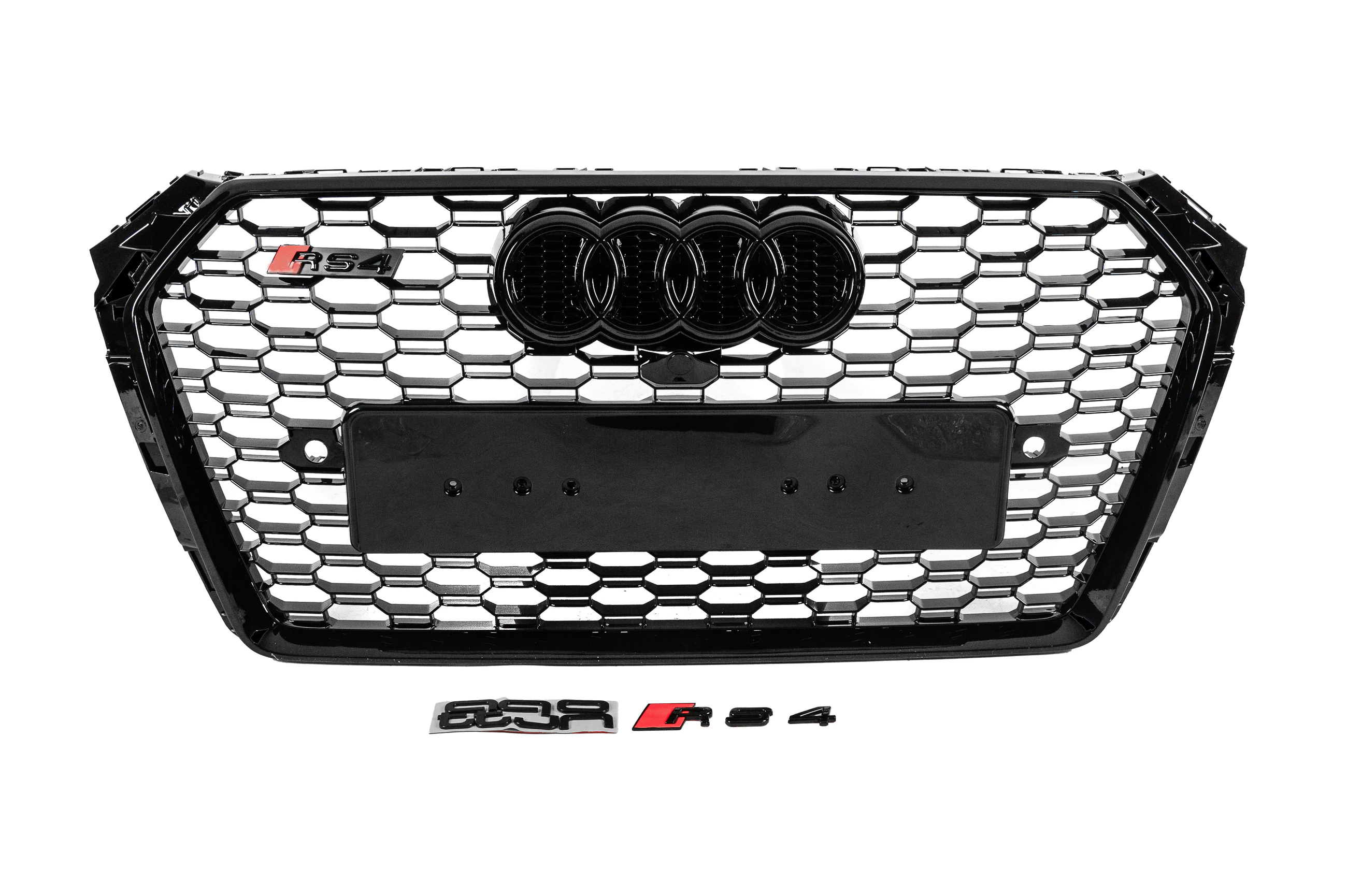 GT Tuning Audi A4 B9 2015-2024 рр. Передня решітка RS-style з написом Quattro (2015-2019, чорна) для Audi A4 2015–2024 Салон